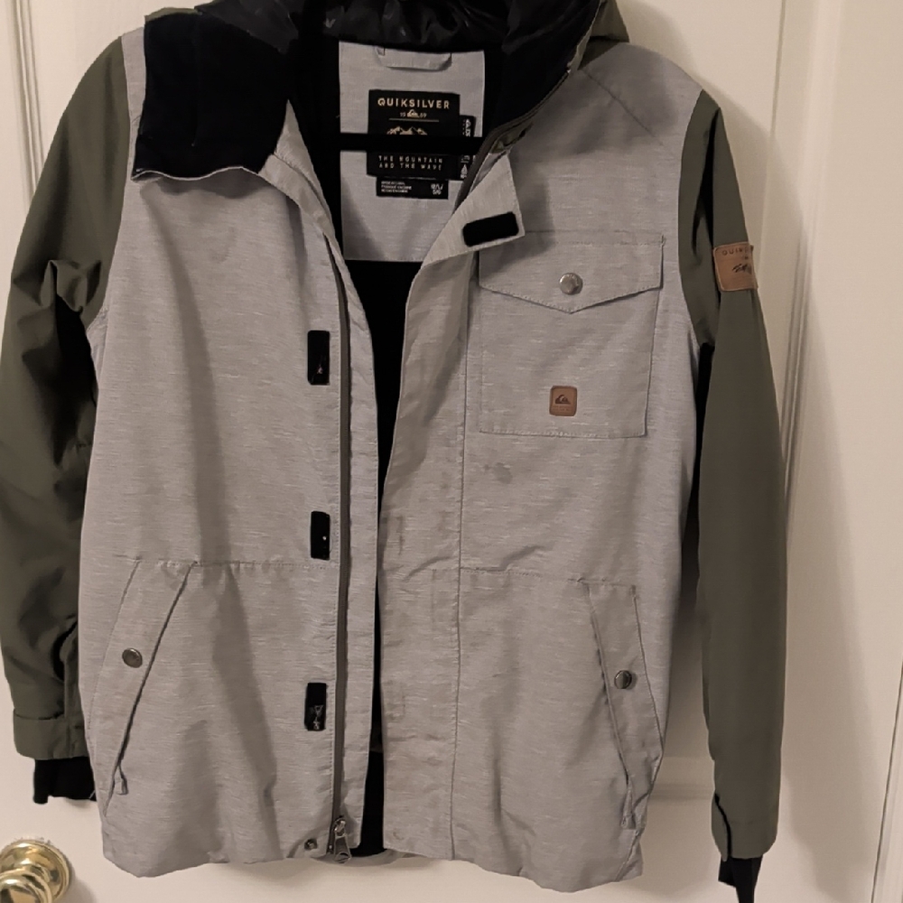 Quiksilver Men's Two-Tone Gray and Olive Jacket